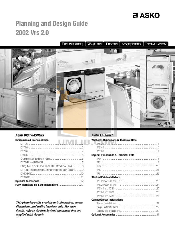 Download free pdf for Asko D1716 Dishwasher manual