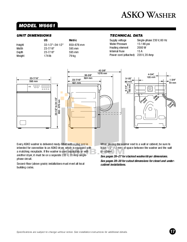 PDF manual for Asko Dishwasher D1716