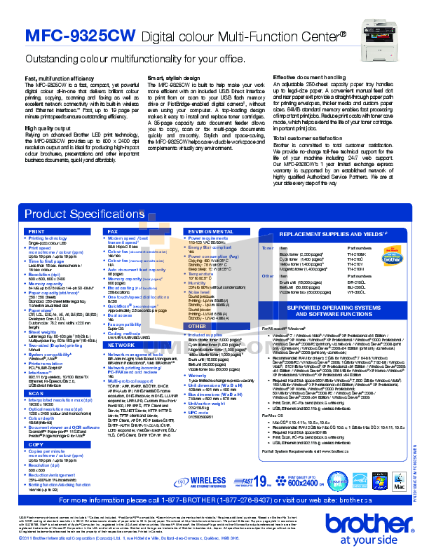 PDF manual for Brother Multifunction Printer MFC-9325CW