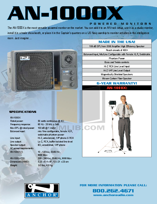 Anchor An 1000x Owner Manual