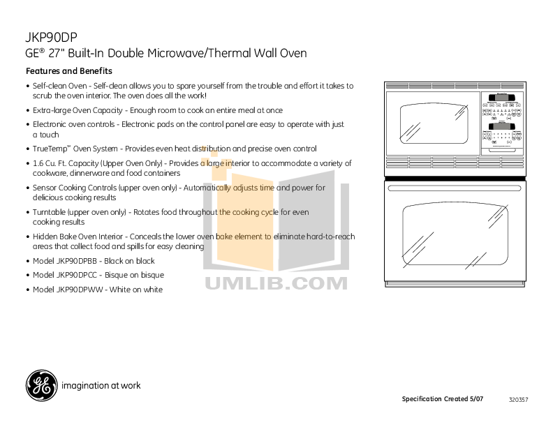 PDF manual for GE Oven JKP90DP