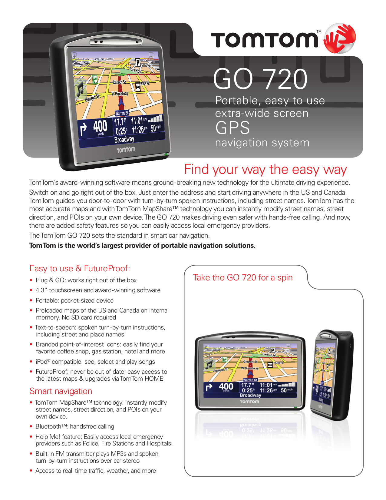 Download free pdf for TomTom Go 720 GPS manual