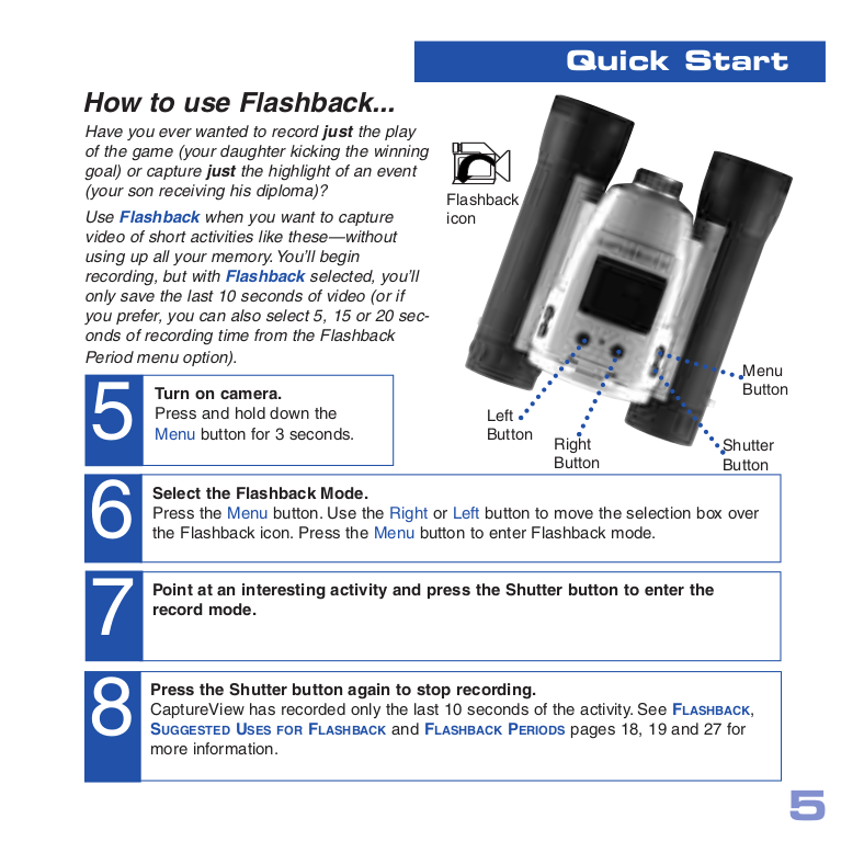 PDF manual for Meade Binocular CaptureView 8x30