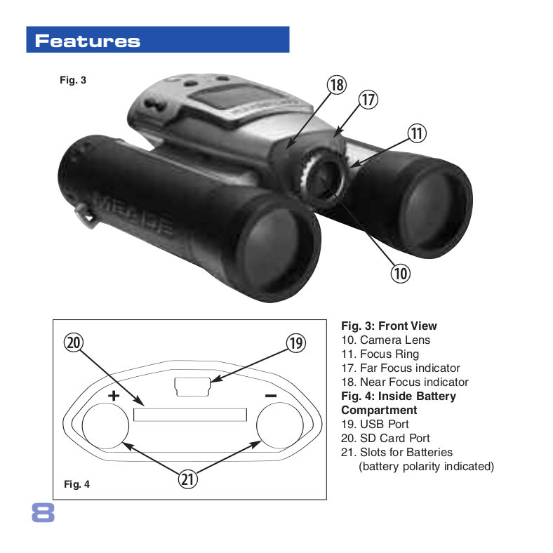 PDF manual for Meade Binocular CaptureView 8x30