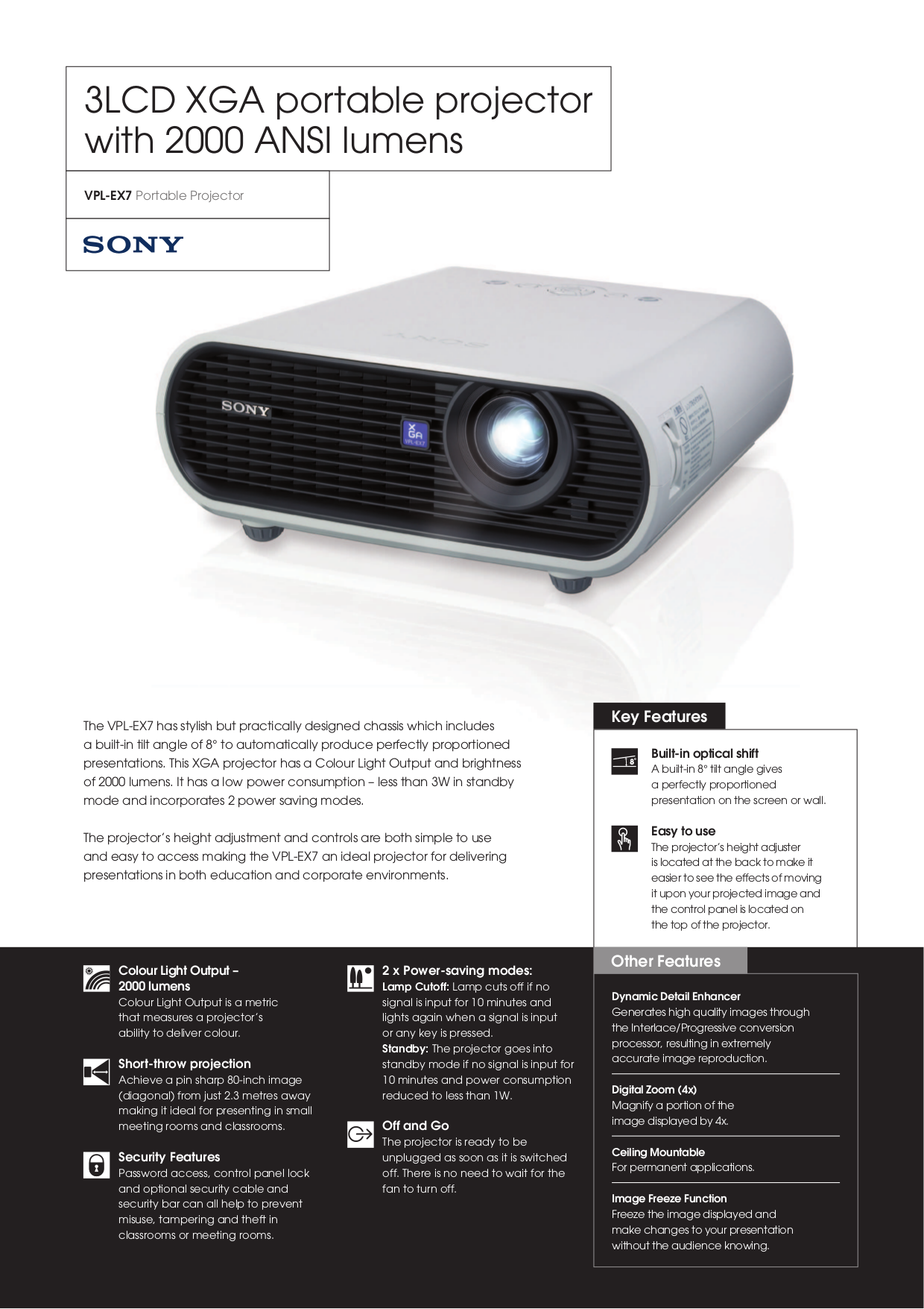 PDF manual for Sony Projector VPLEX7