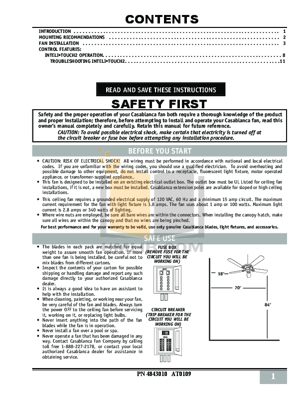 pdf for Casablanca Other Metropolitan Ceiling Fans manual