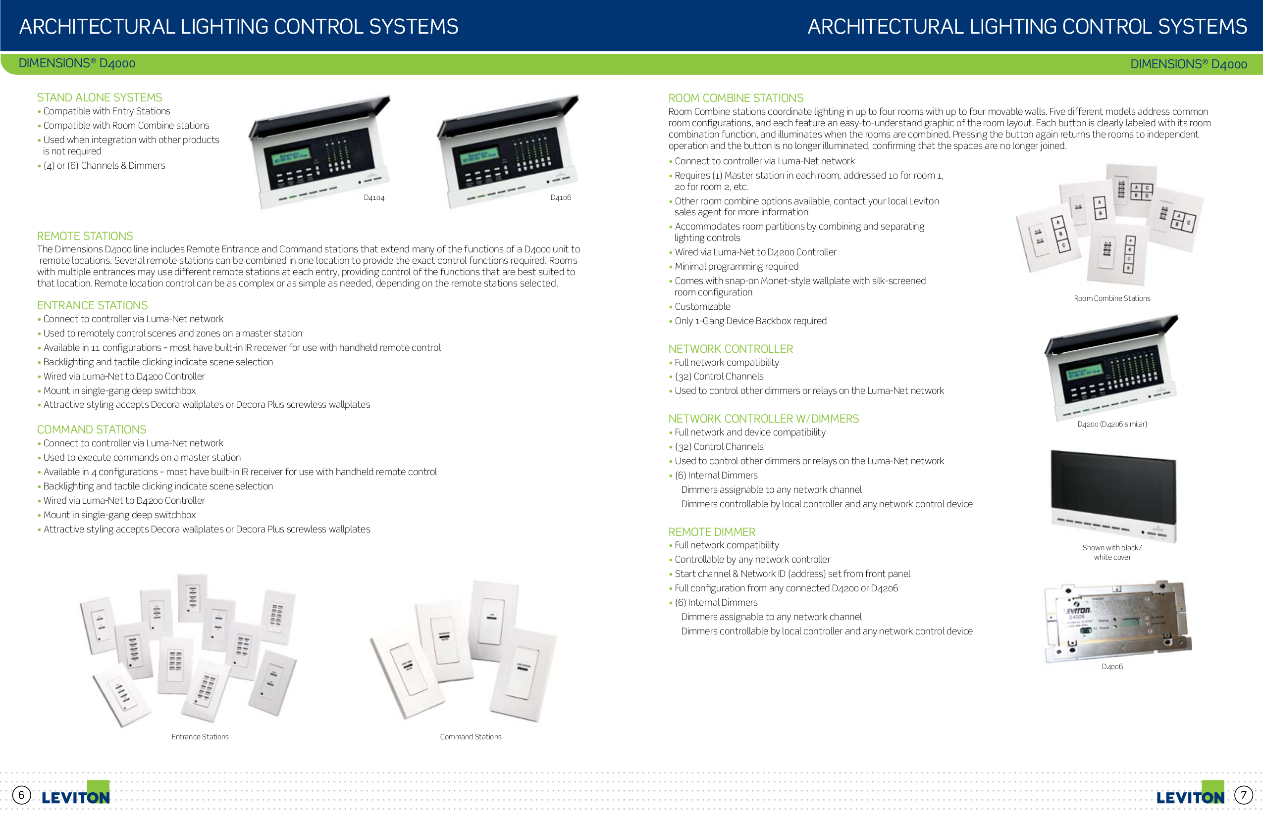 PDF manual for Leviton Other Dimensions D4200 Lighting Controller