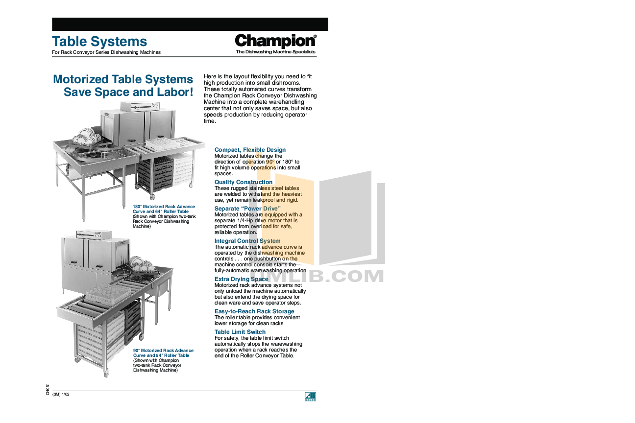 pdf for Champion Other MRA180 Table System manual