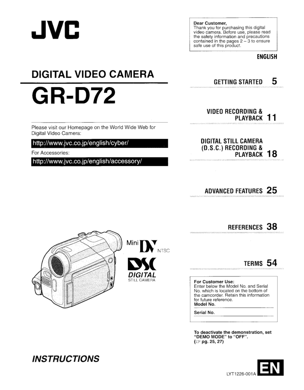 PDF manual for JVC Camcorders GRD72US