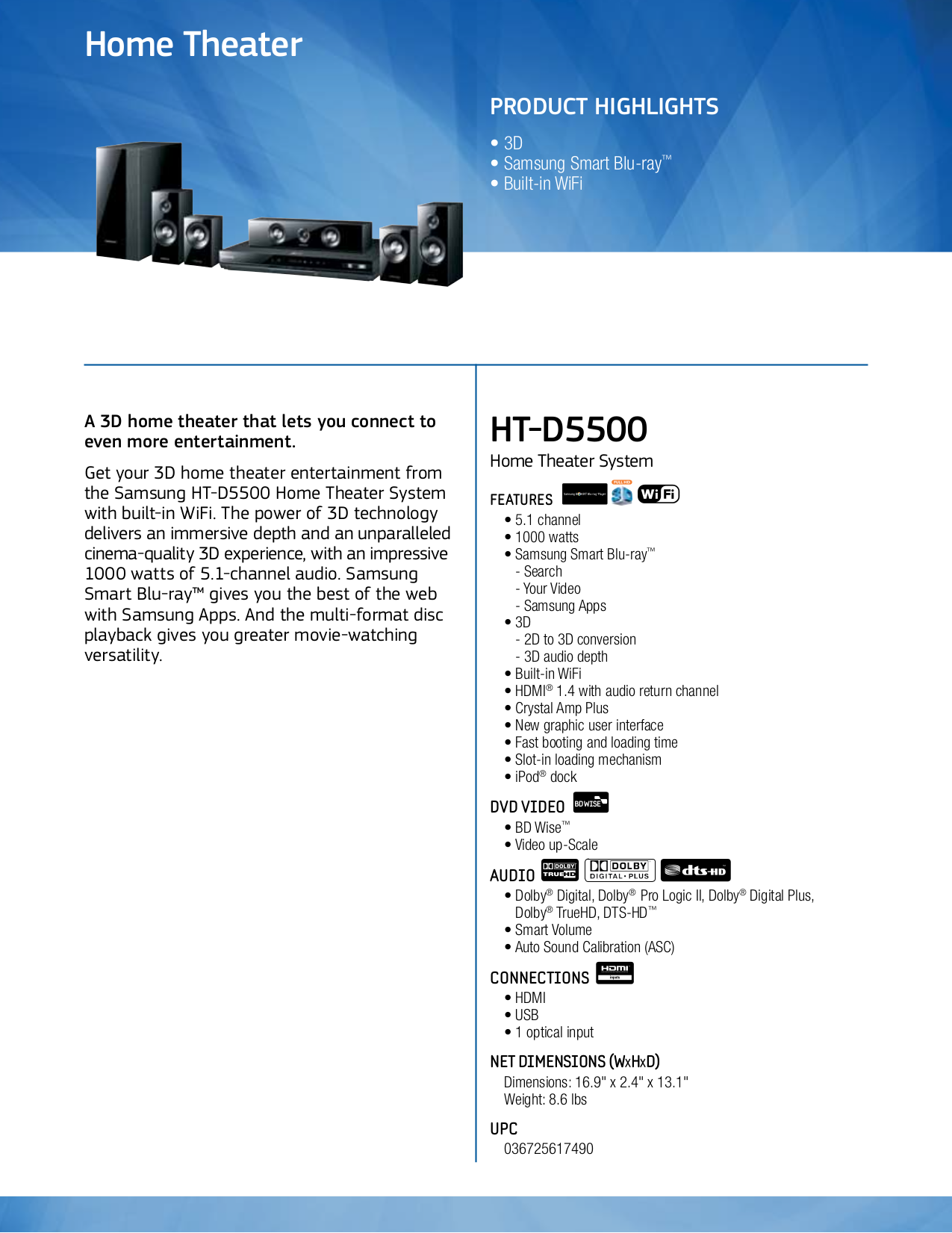 Download free pdf for Samsung BD-D5500C DVD Players manual