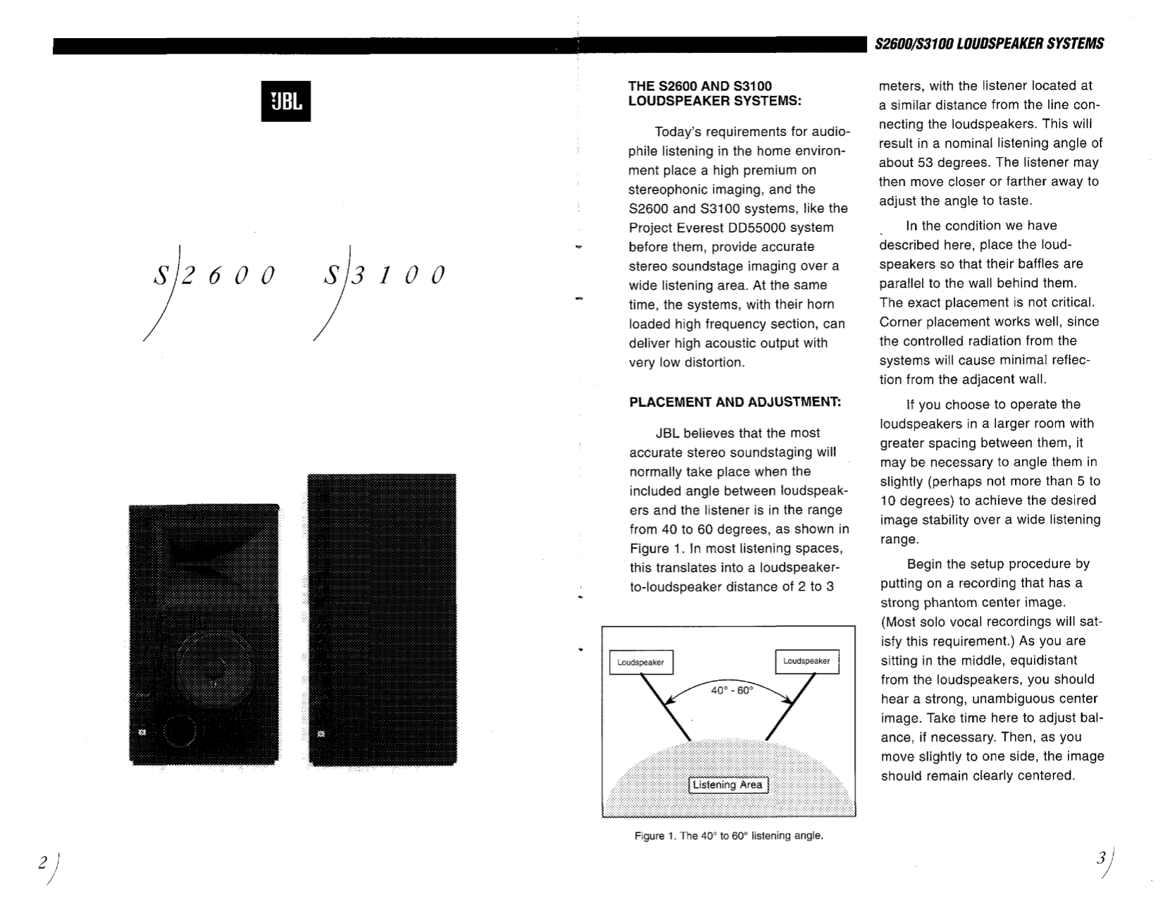 PDF manual for JBL Speaker S2600