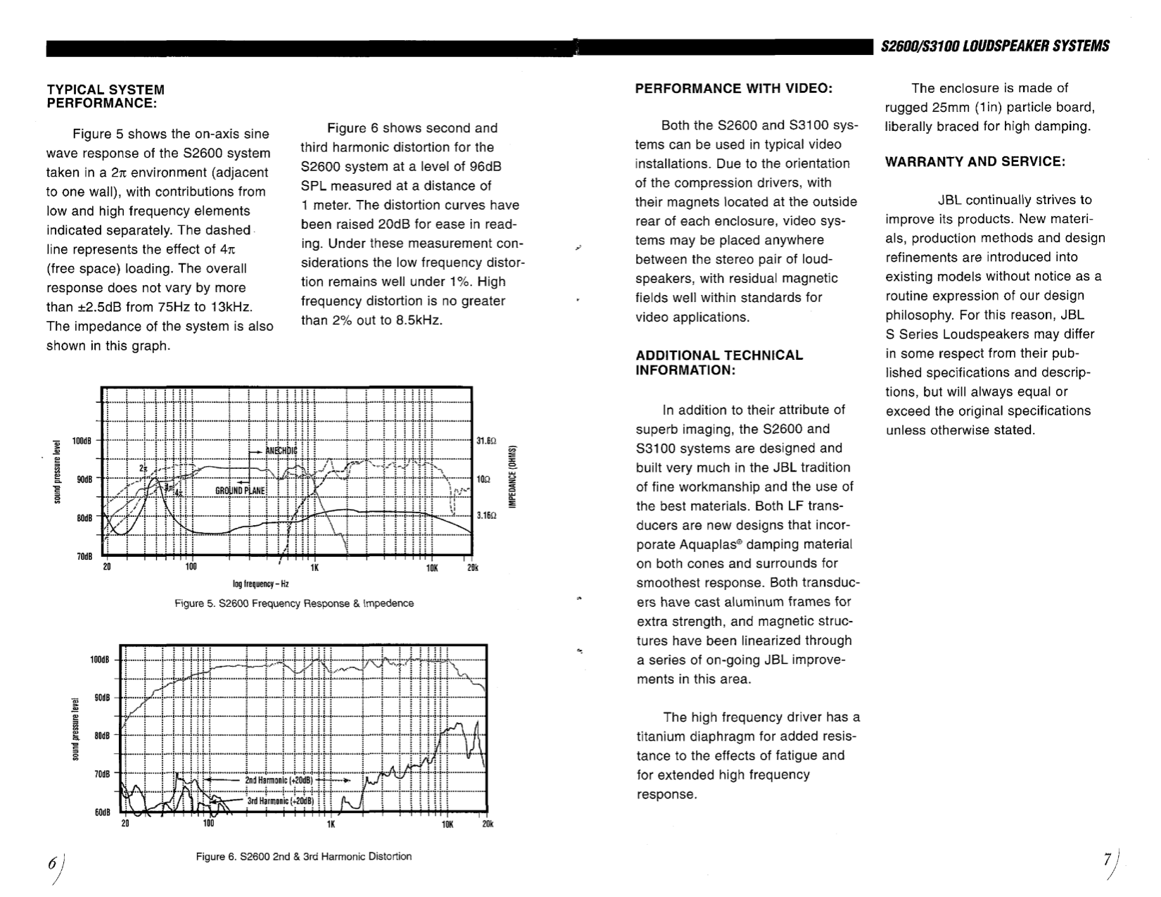 PDF manual for JBL Speaker S2600