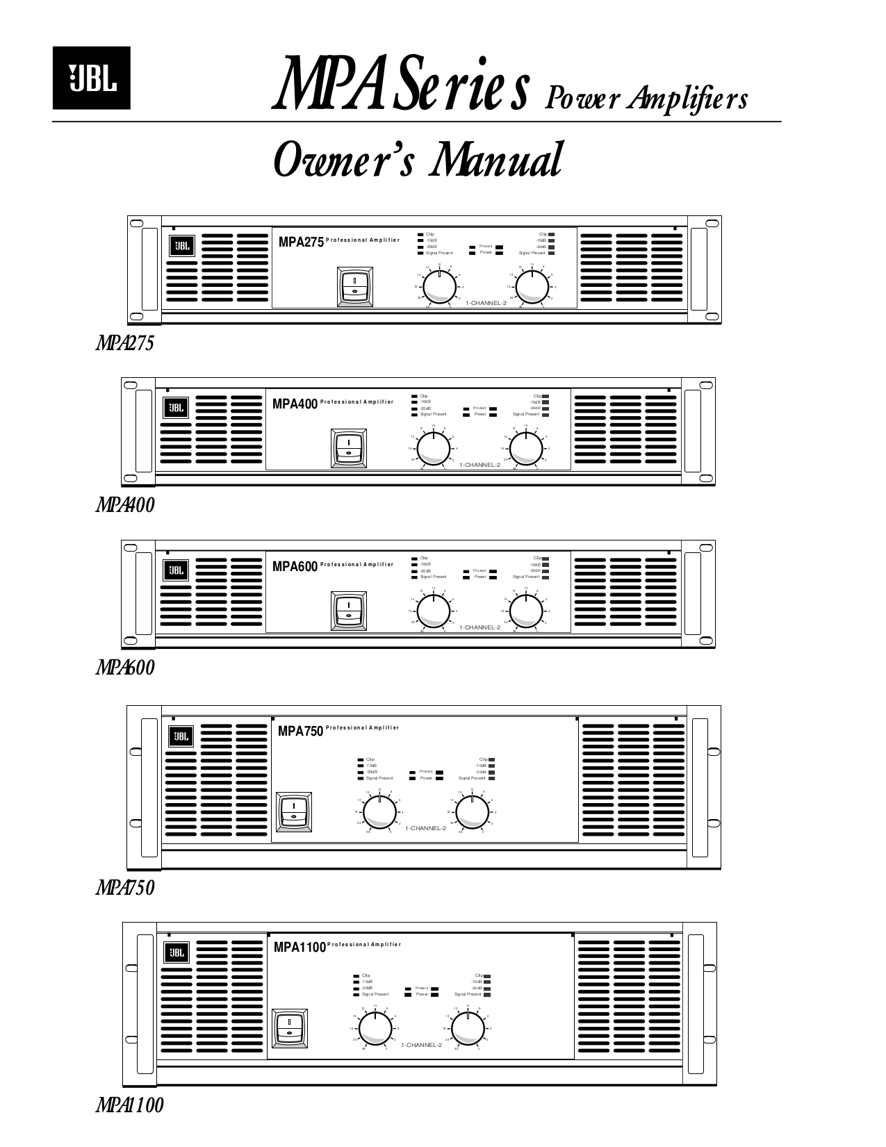 PDF manual for JBL Speaker S2600