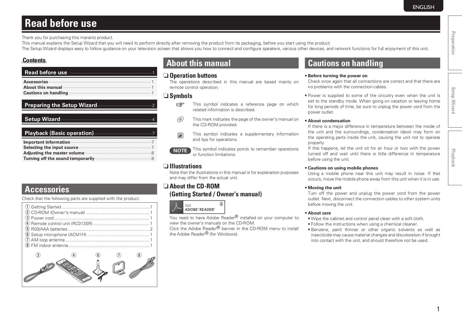 PDF manual for Marantz Receiver NR1402