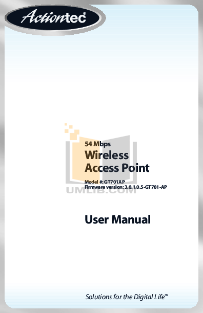 pdf for ActionTec Other GT701AP Wireless-Access Point manual
