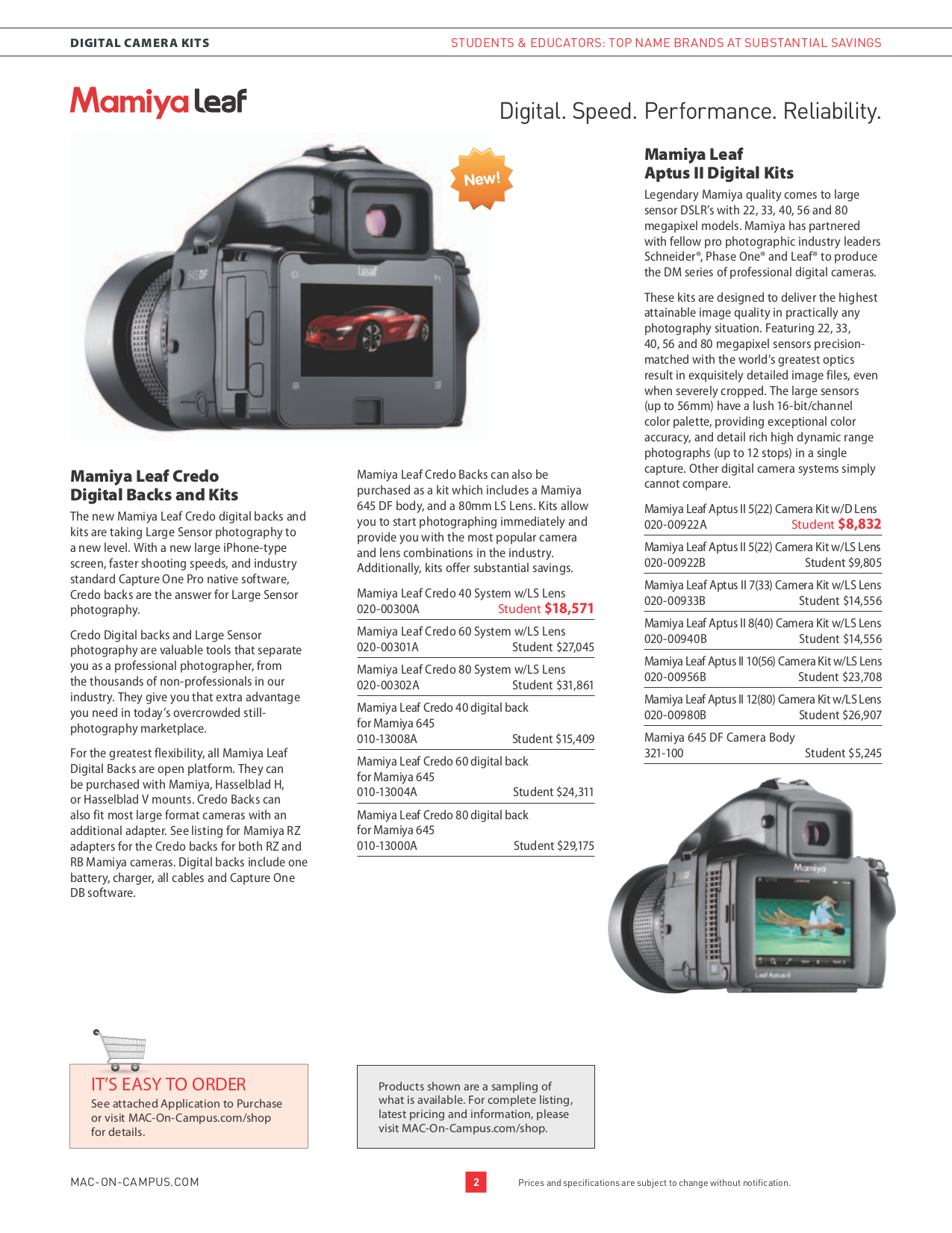 PDF manual for Mamiya Digital Camera M645 1000S