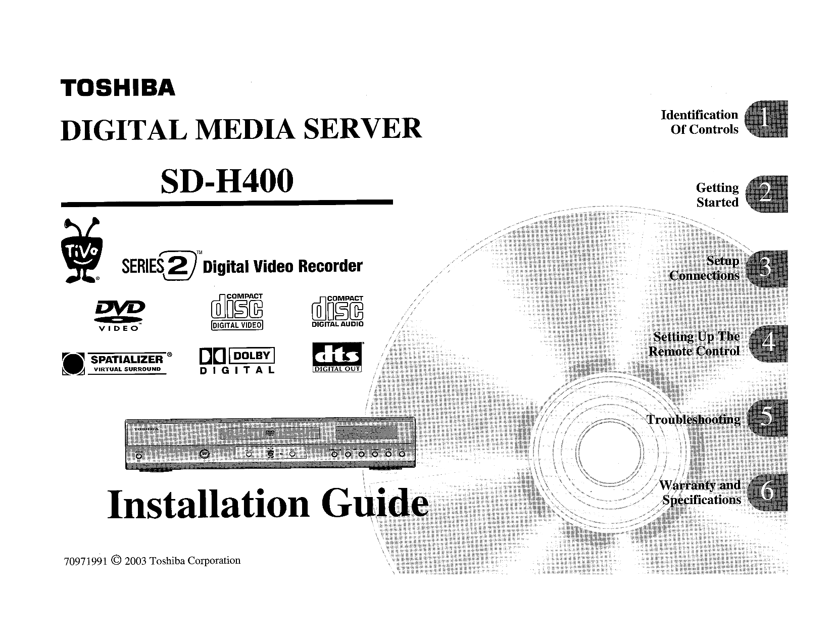 Download free pdf for Toshiba SD3205 DVD Players manual