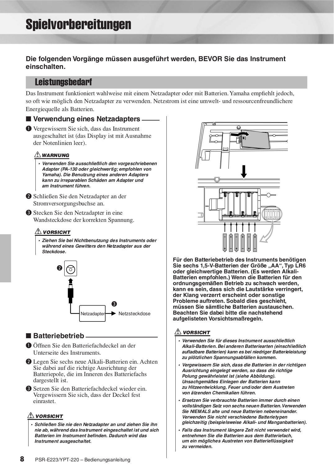 PDF manual for Yamaha Music Keyboard PSR-E223