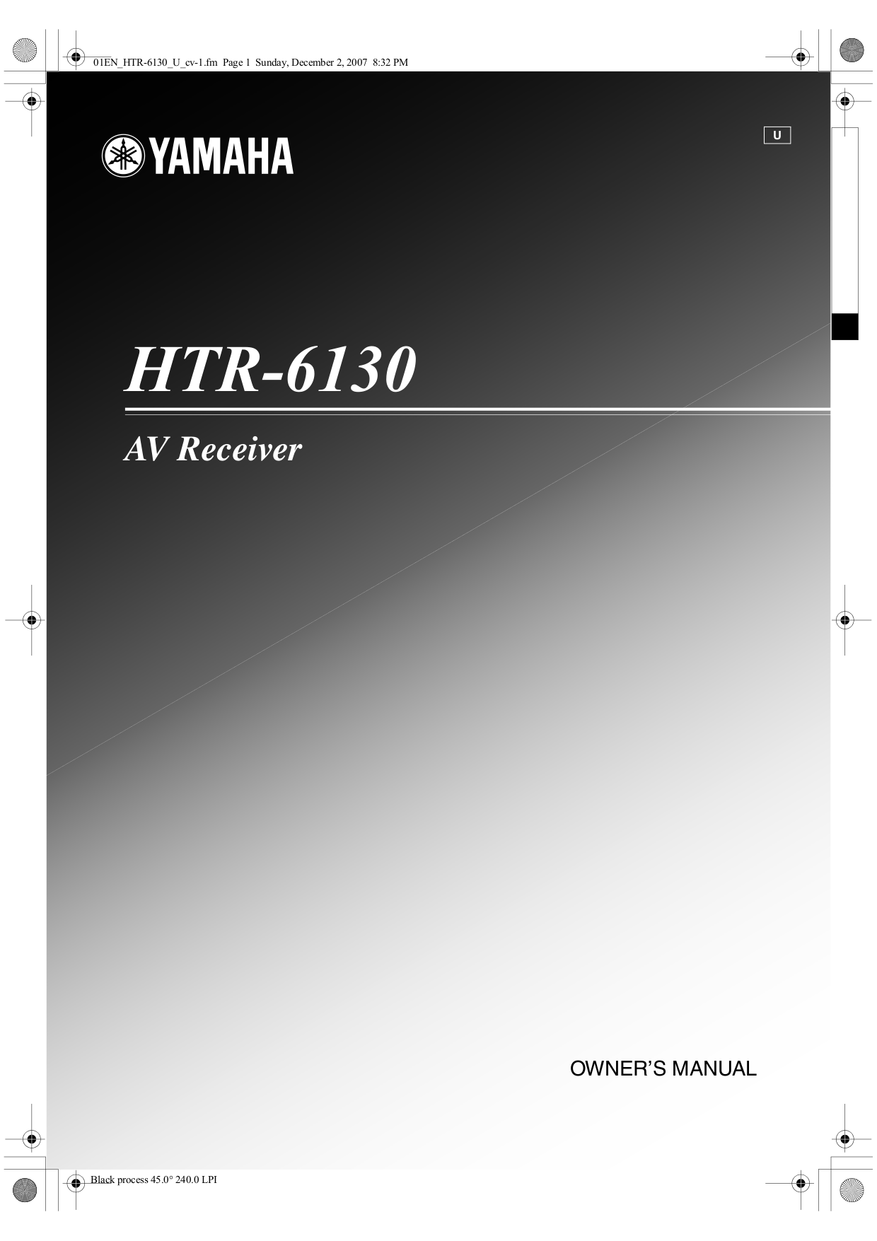 Download free pdf for Yamaha HTR-6130 Receiver manual