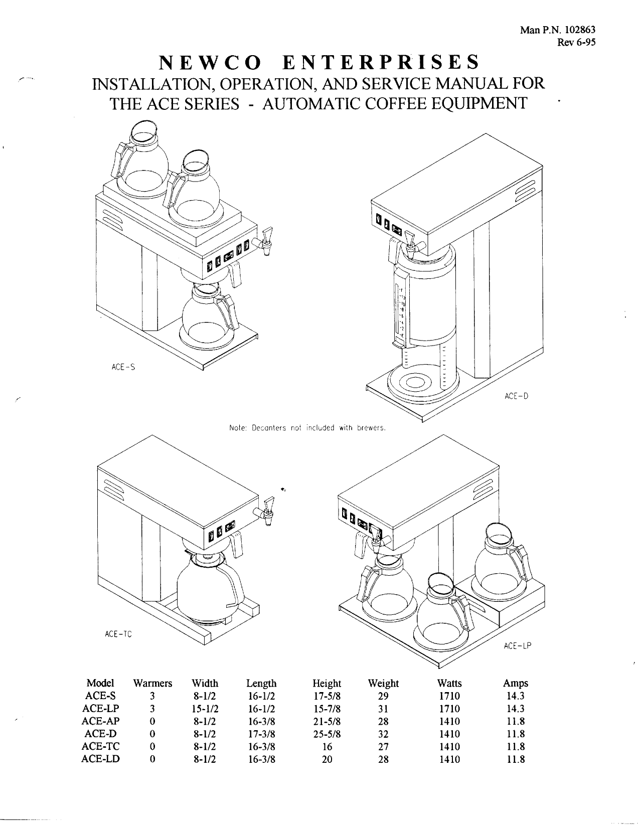 PDF manual for Newco Coffee Maker KP3
