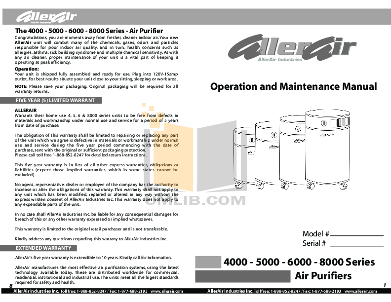 sterra air purifier manual