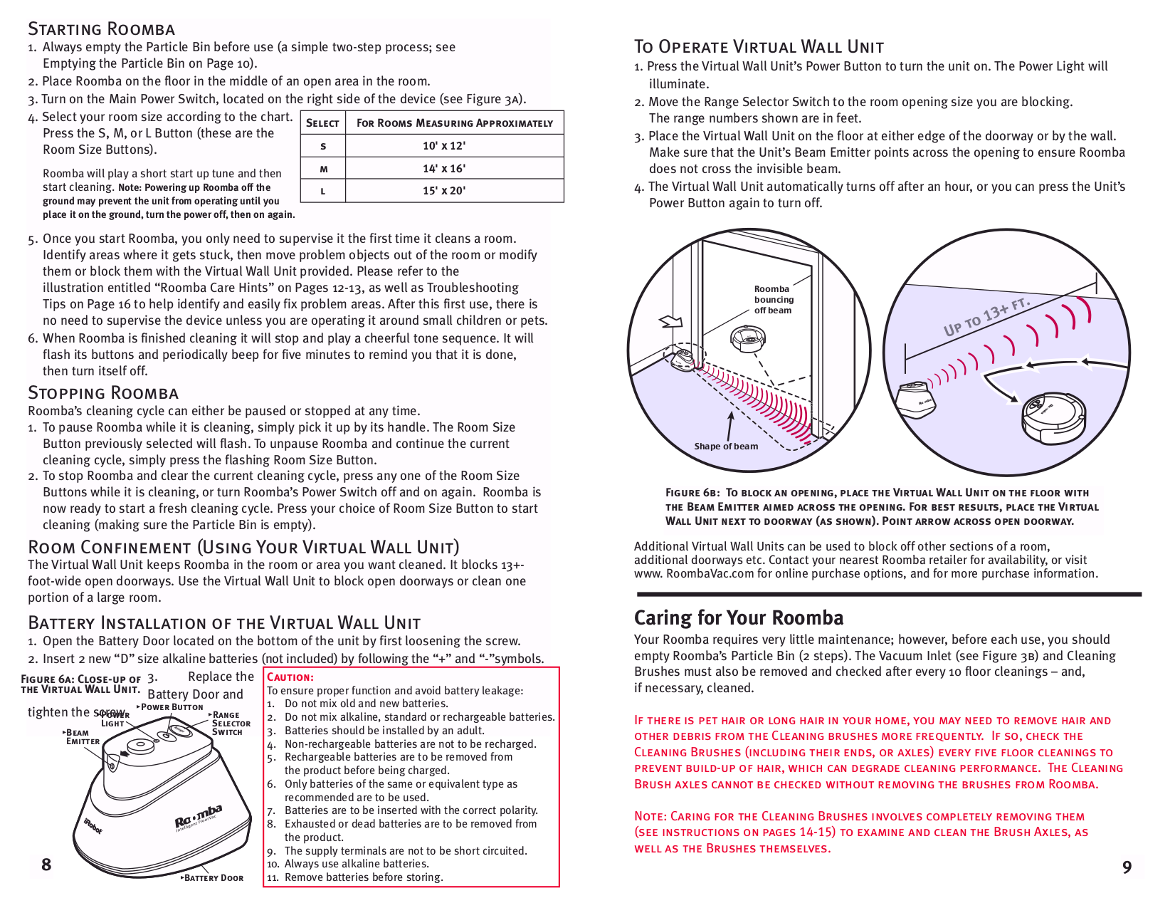 PDF manual for iRobot Vacuum Roomba 4150