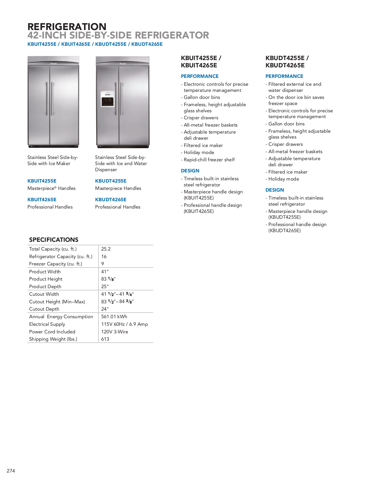 PDF manual for Thermador Refrigerator KBUIT4865E