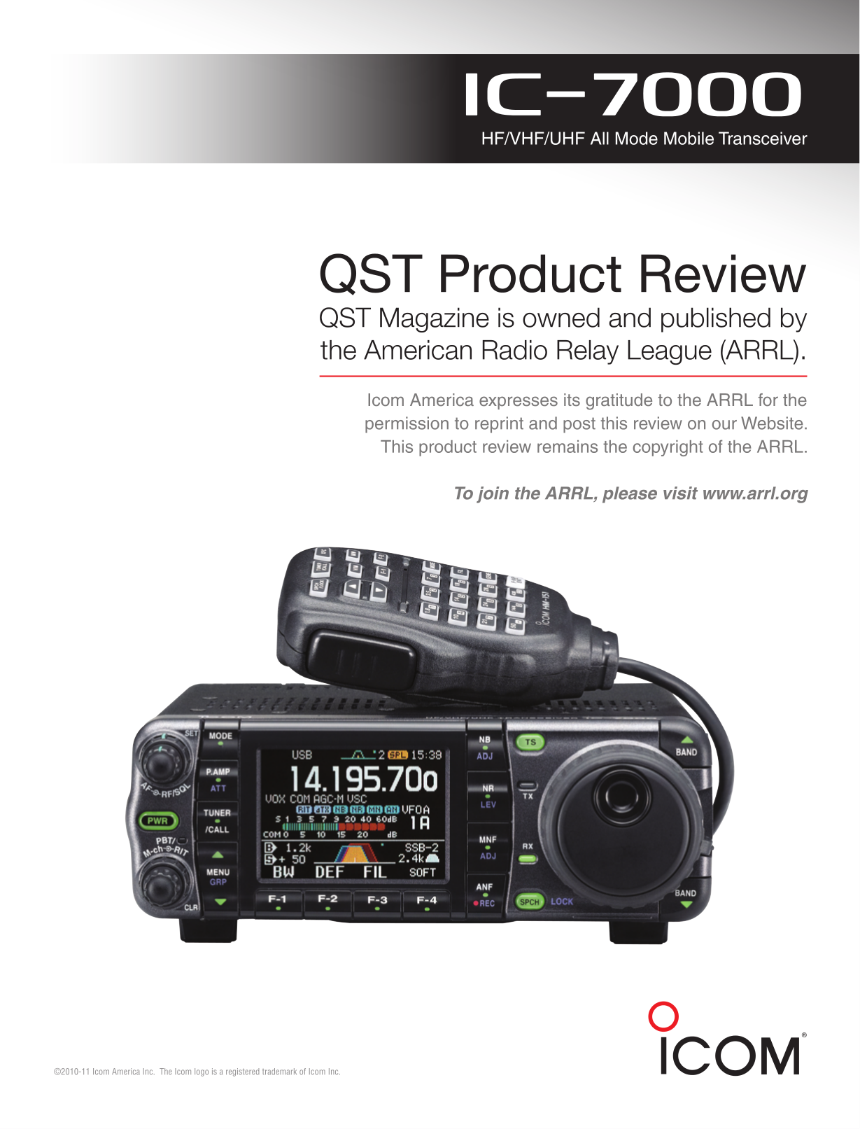 Download free pdf for IC7000 2way Radio manual