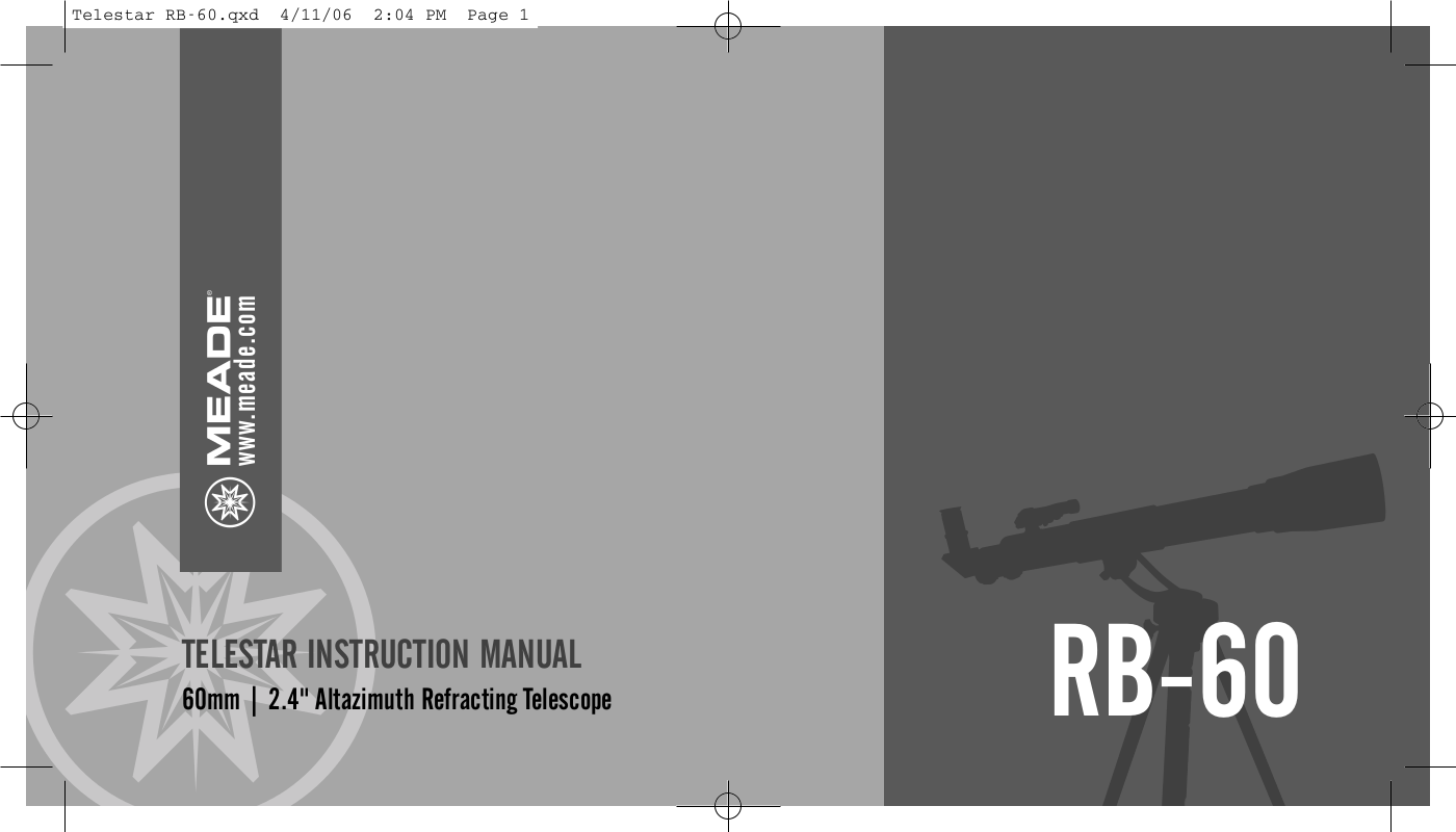 PDF manual for Meade Telescope Telestar 60AZA