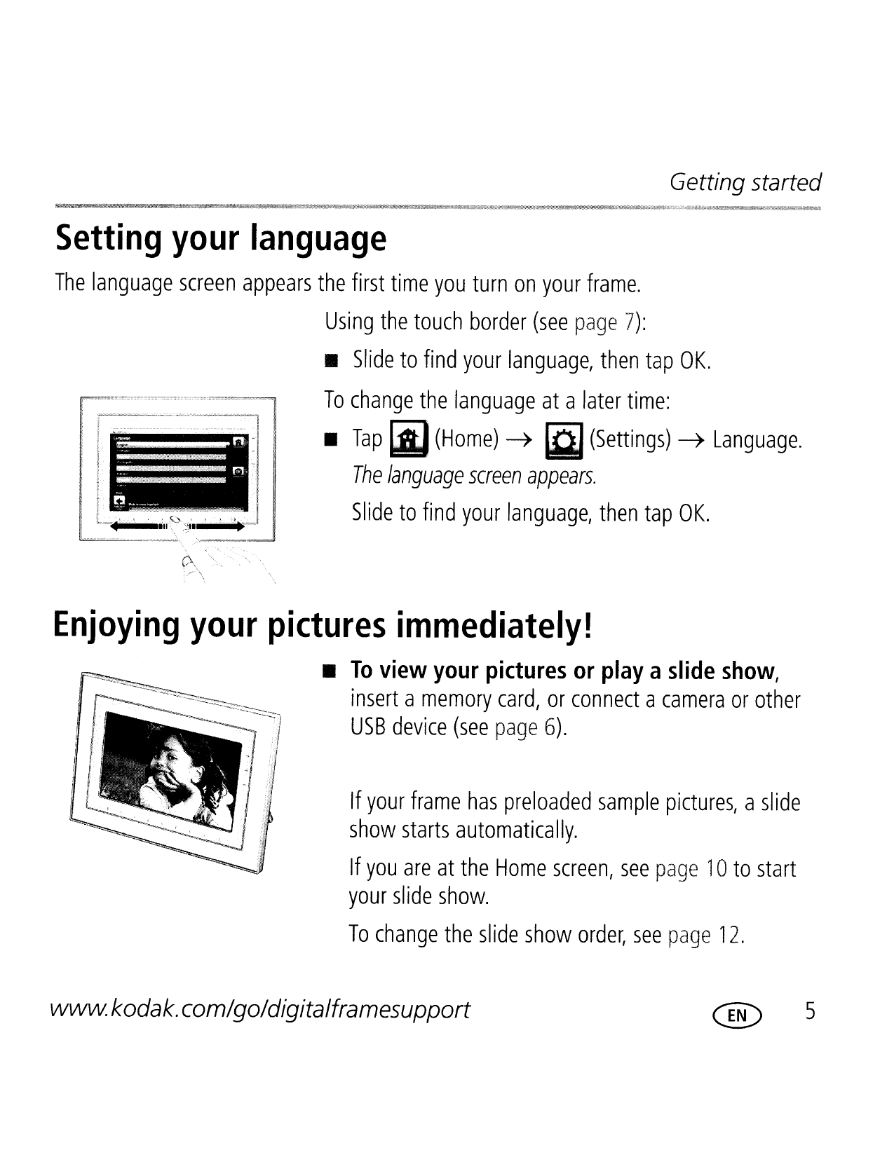 PDF manual for Kodak Digital Photo Frame EasyShare M820