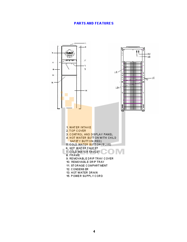 PDF manual for Avanti Other WDE98PS Water Dispenser