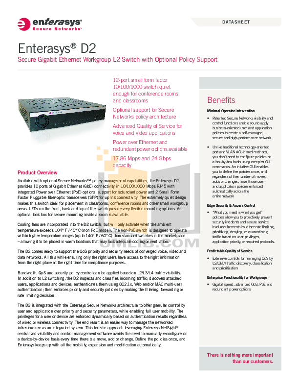 Download free pdf for Enterasys D2G12412P Switch manual
