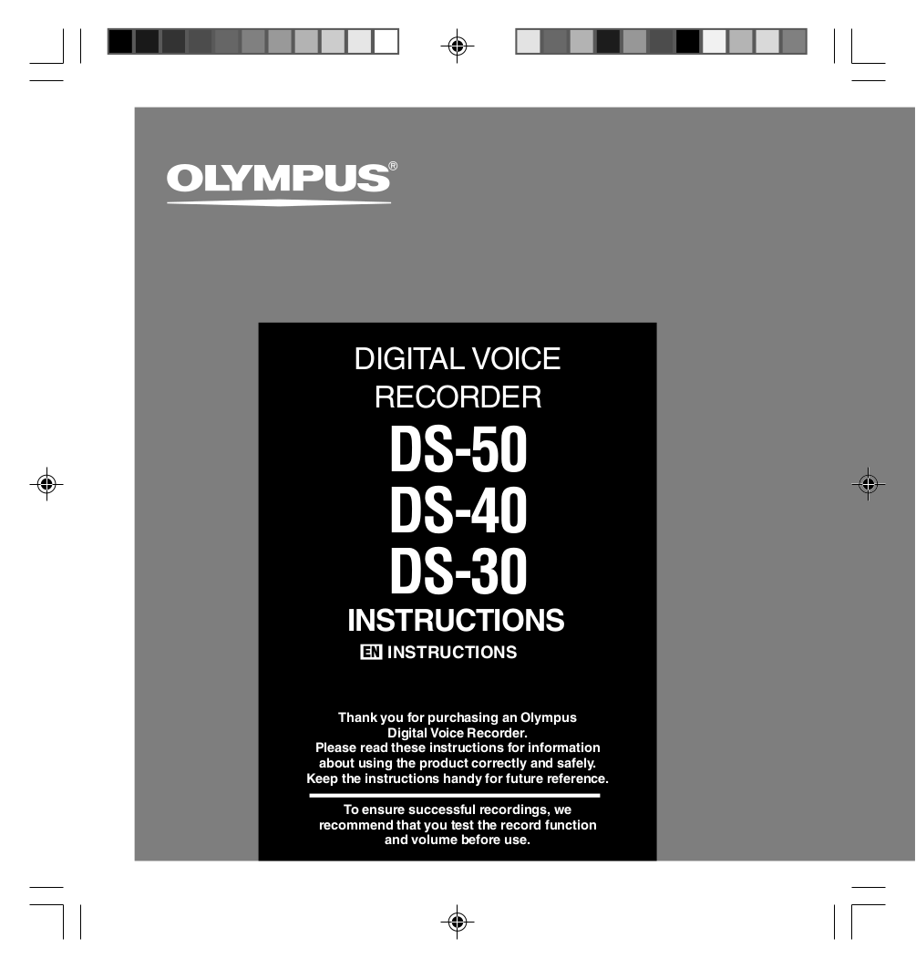 PDF manual for Olympus Voice Recorder DS40