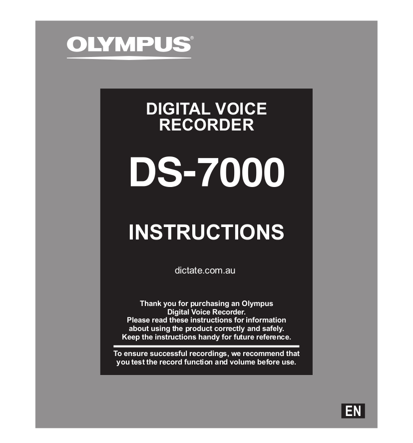 Download free pdf for Olympus DS40 Voice Recorder manual