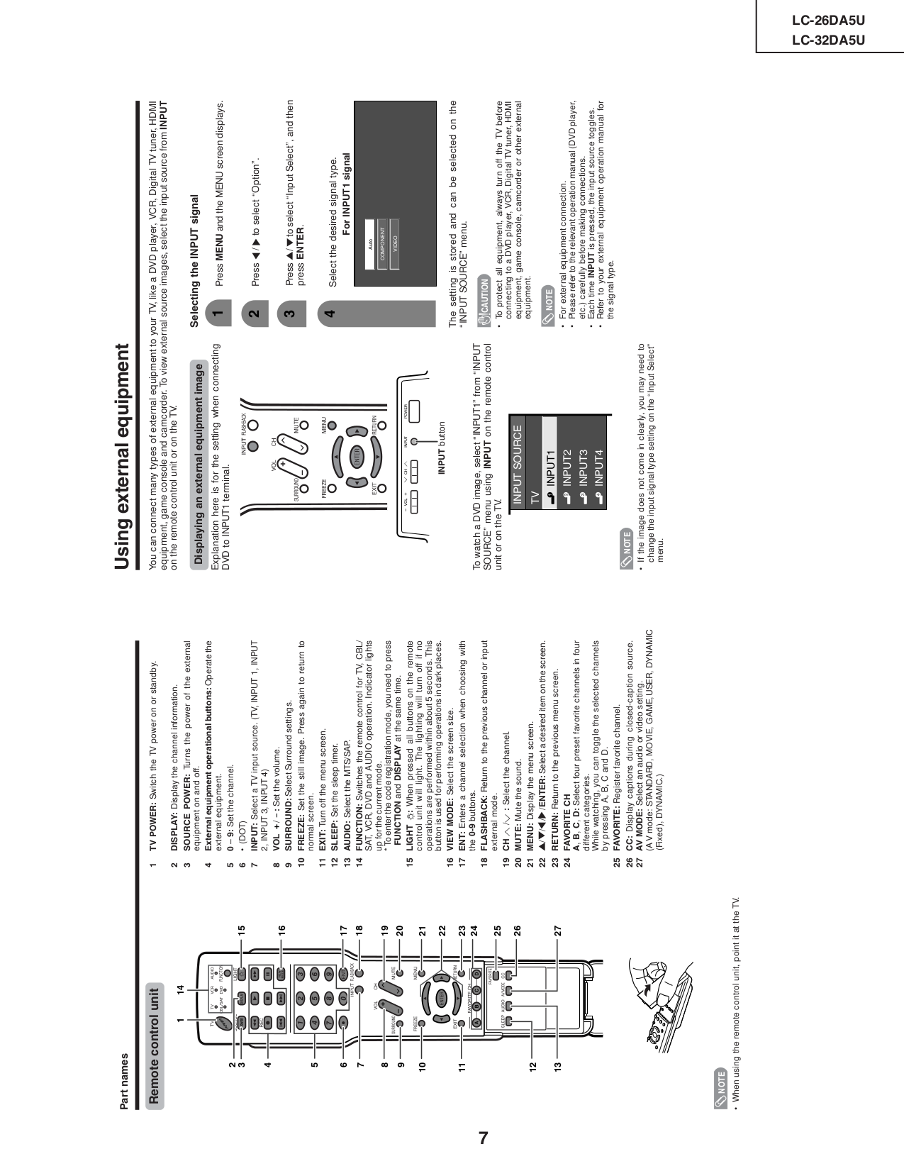 PDF manual for Sharp TV AQUOS LC32DA5U