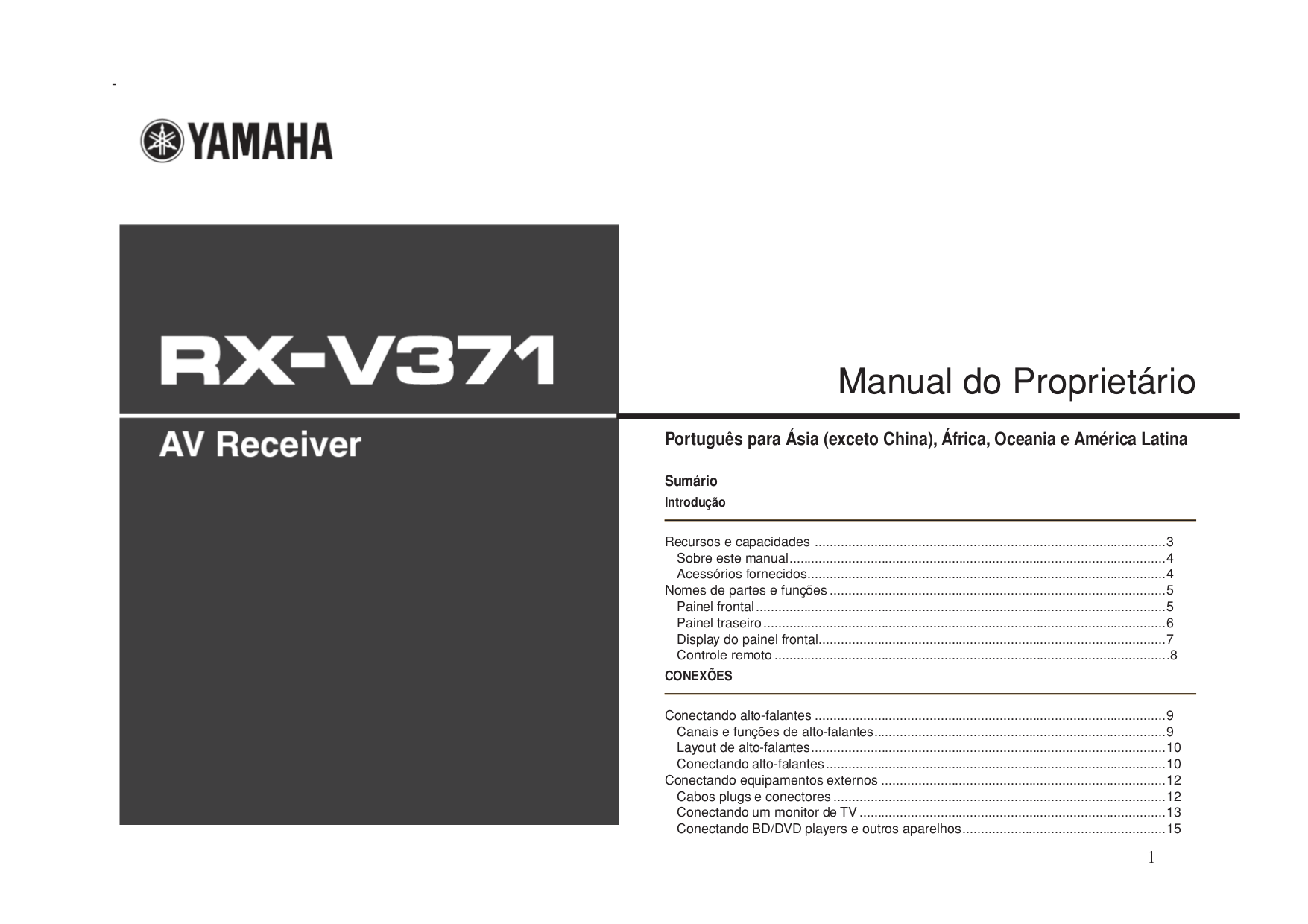 Download free pdf for Yamaha RX-V371 Receiver manual