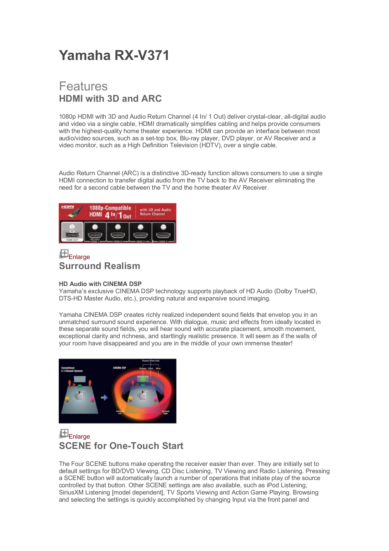 Download free pdf for Yamaha RXV371 Receiver manual