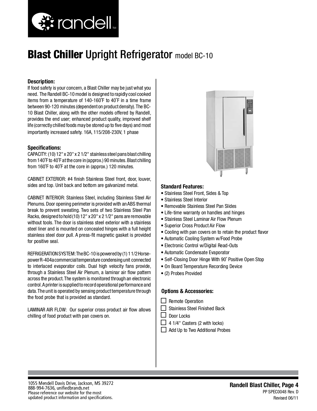 Download free pdf for Randell 2010D Refrigerator manual