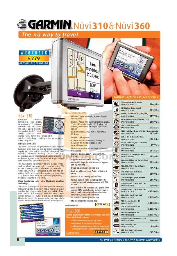 PDF manual for Garmin GPS GPSMAP 296
