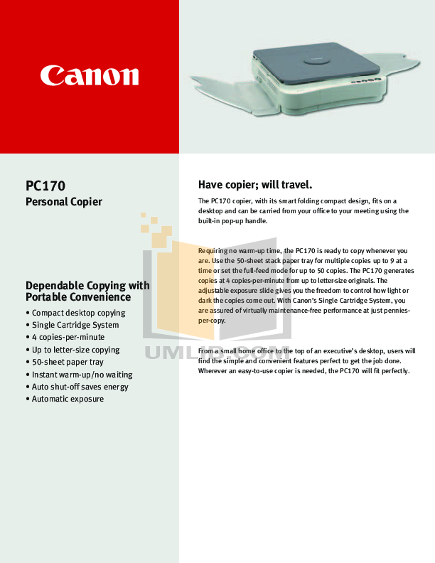 Download free pdf for Canon PC170 Copier manual