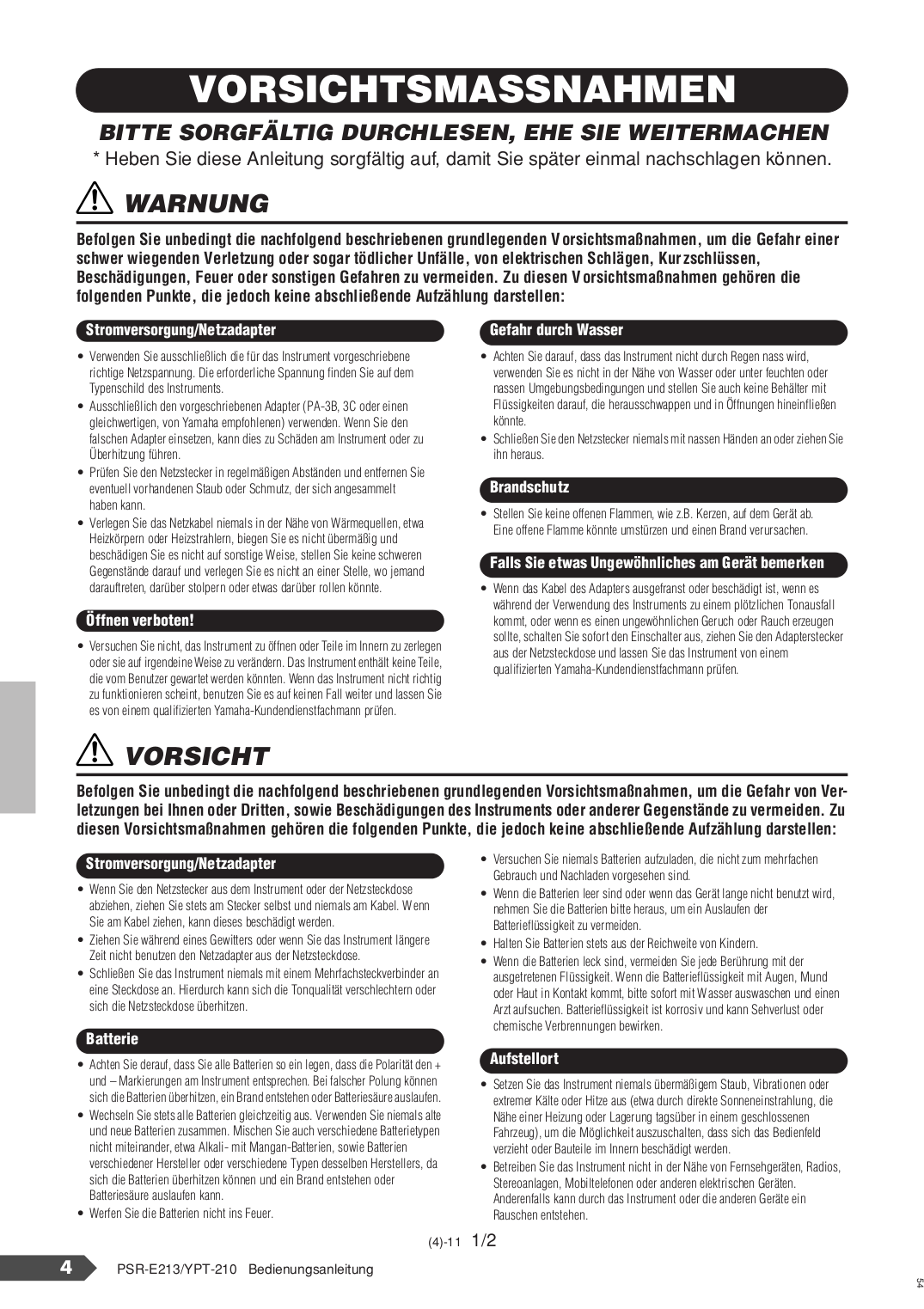 PDF manual for Yamaha Music Keyboard PSR-E213