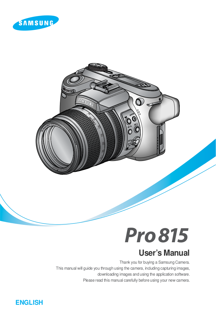 PDF manual for Samsung Digital Camera PRO815