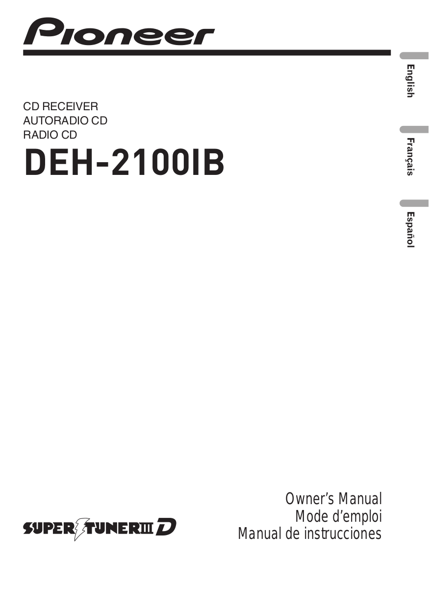 Download free pdf for Pioneer DEH-9 Car Receiver manual