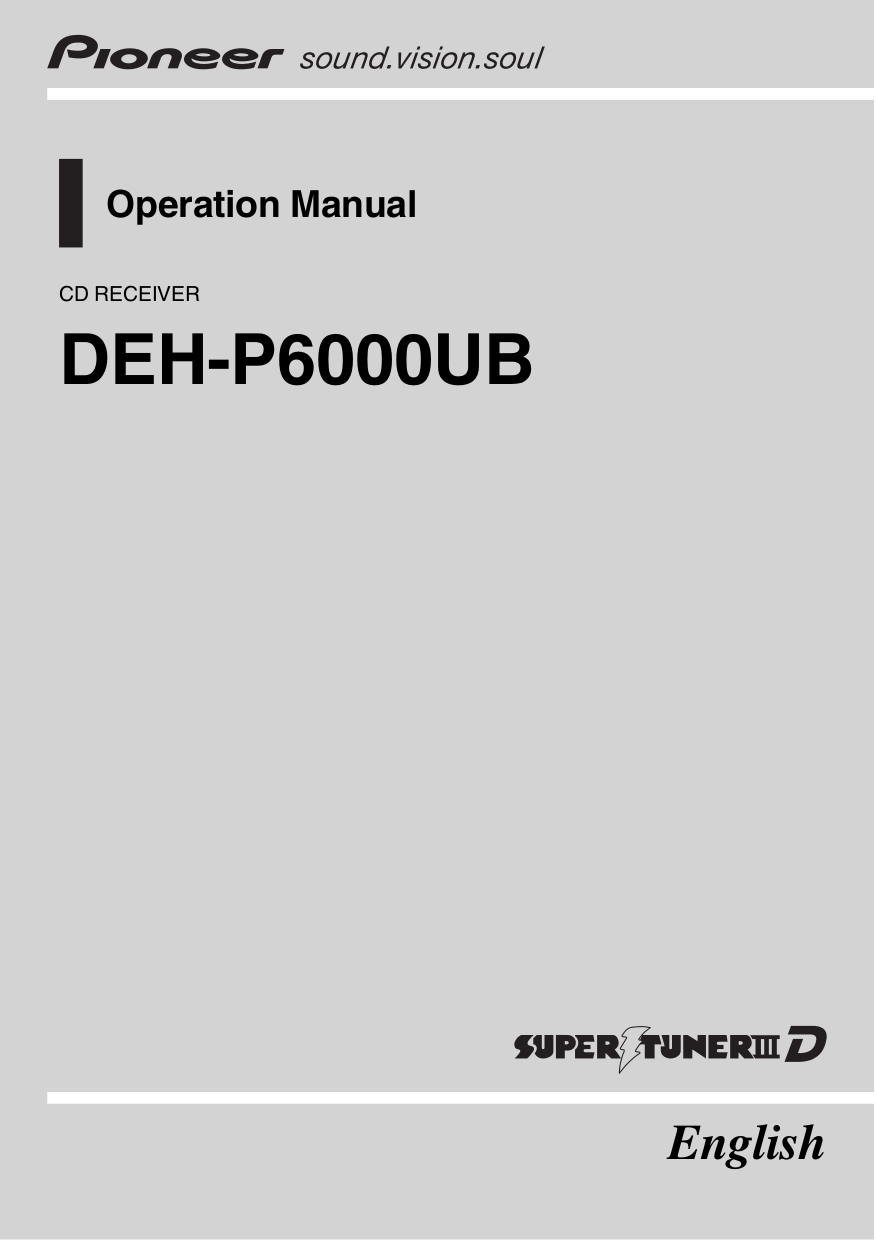 Download free pdf for Pioneer DEH-9 Car Receiver manual