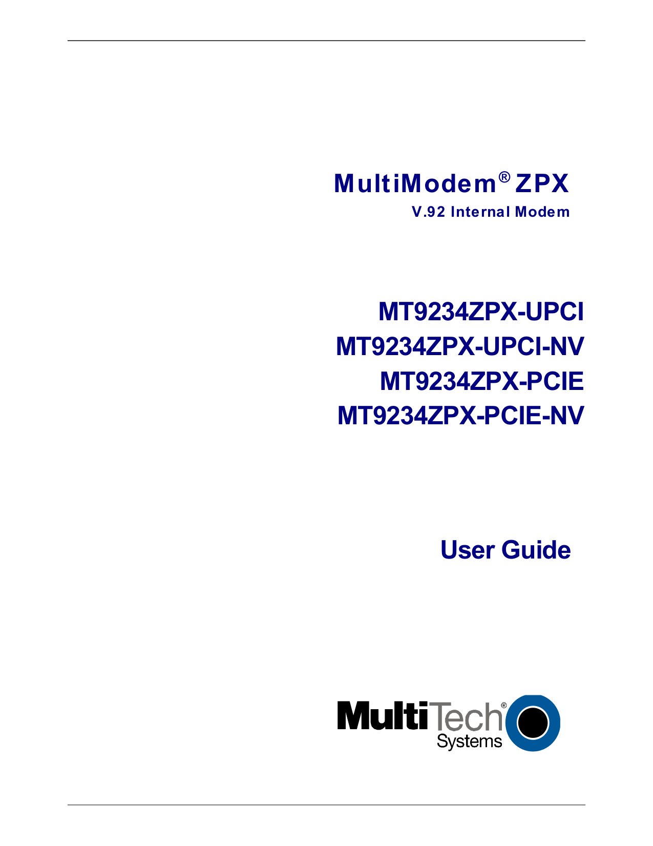 Download free pdf for MultiTech MultiModem MT9234ZPXUPCI Modems Other