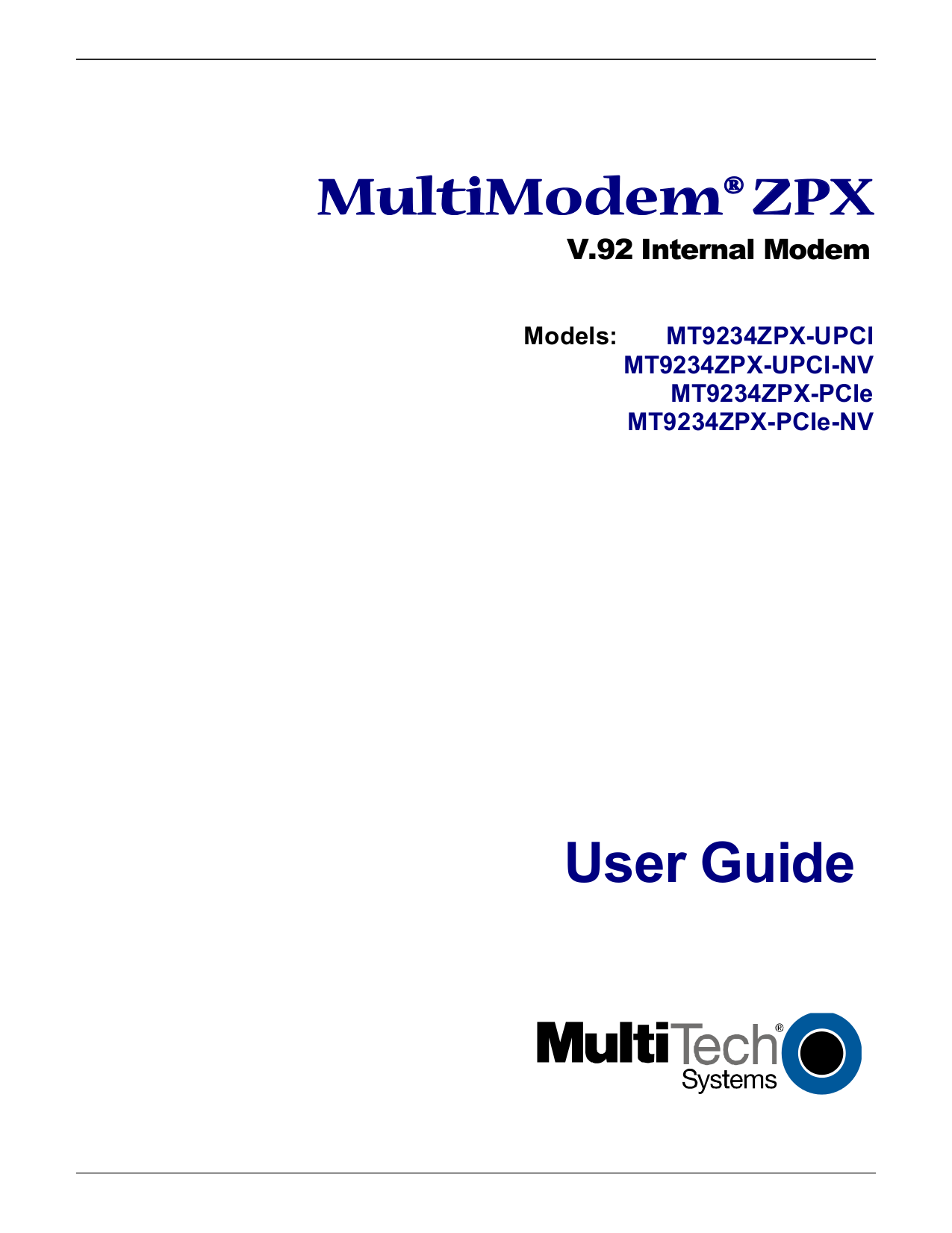 Download free pdf for MultiTech MultiModem MT9234ZPXUPCI Modems Other