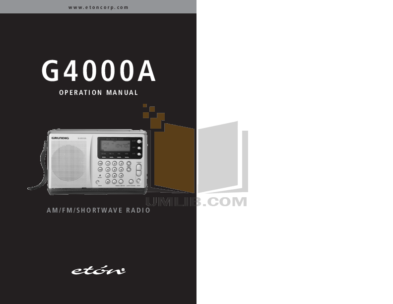 Download free pdf for Eton G4000A Radio manual