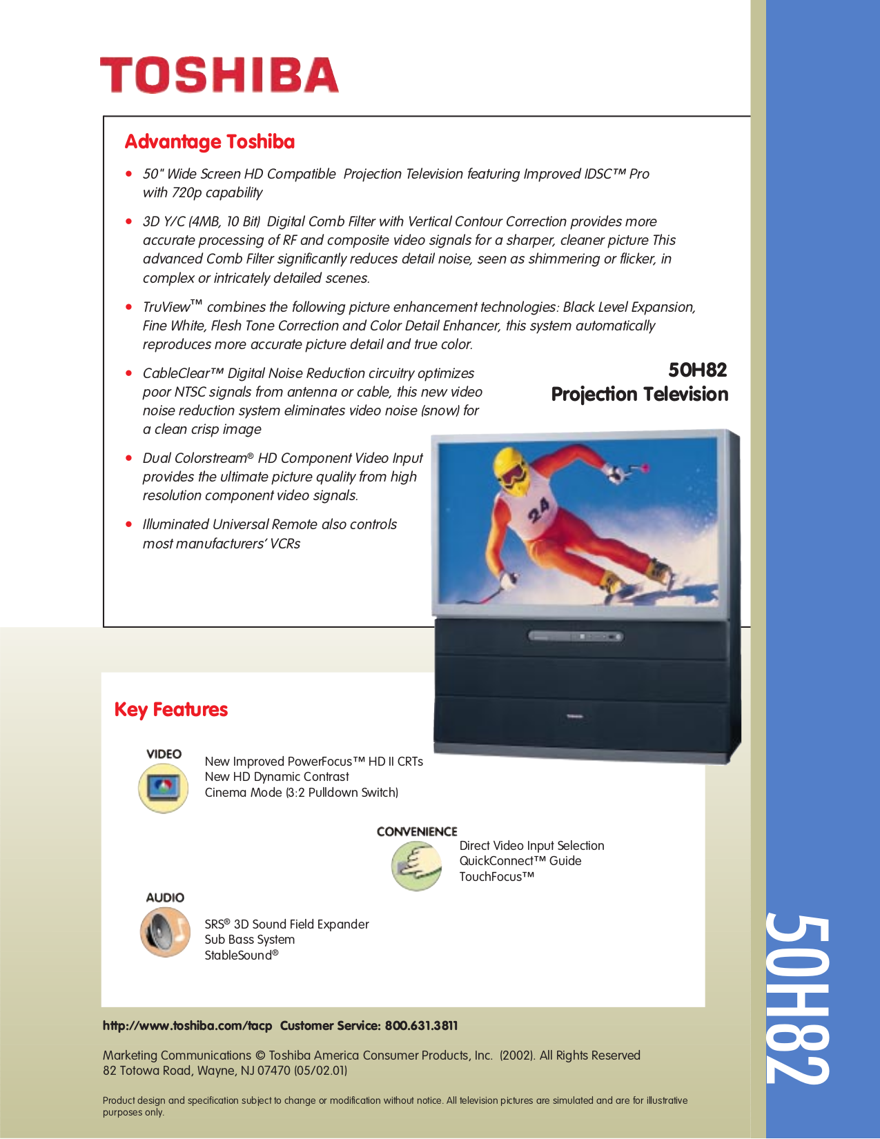 Download free pdf for Toshiba 50H82 TV manual