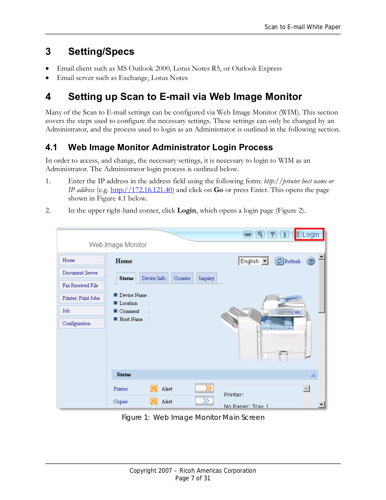 Ricoh Multifunction Printer Aficio 5560 pdf page preview