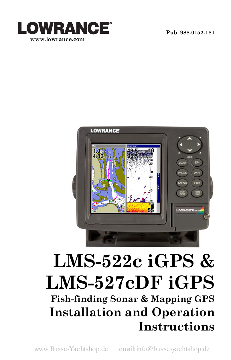 PDF manual for Lowrance GPS LMS527C DF iGPS